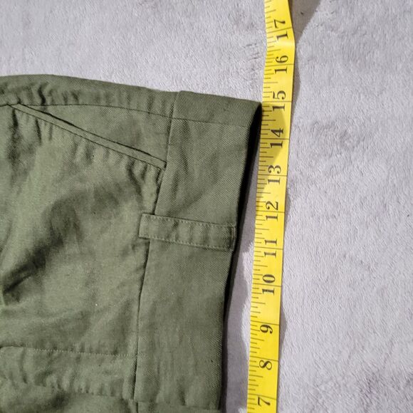 Express Midi High Rise Bermuda Linen Blend Shorts Green Sz 6 - Picture 3 of 9